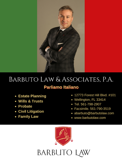 Anthony Barbudo - Award Winning Magazine Ad - Florida Italian Magazine www.floridaitalian.com proudly serving Wellington & The Palm Beaches - Italian Enthusiast